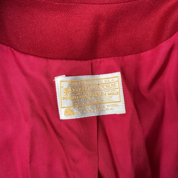 Vintage 1980s Pendleton Wool Blazer Jacket T438-128 Deep Red Women's Size 18/XL - Picture 5 of 8